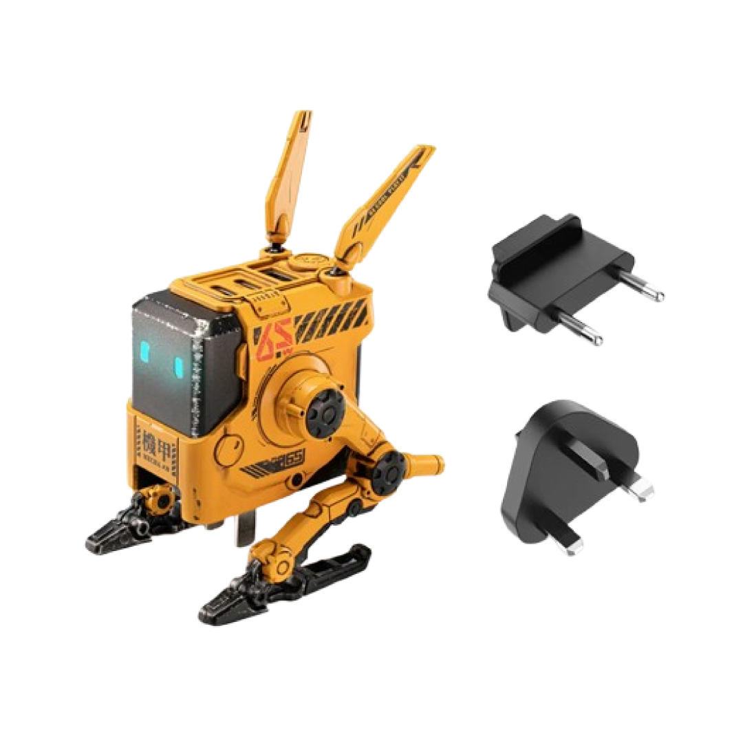 The Alpha65 War-Damaged Yellow (also called Combat Yellow / War-Damaged Yellow Special Edition) is a limited edition 65 W GaN fast charger with bold styling and high utility. It combines cutting-edge charging tech with a striking, rugged aesthetic.