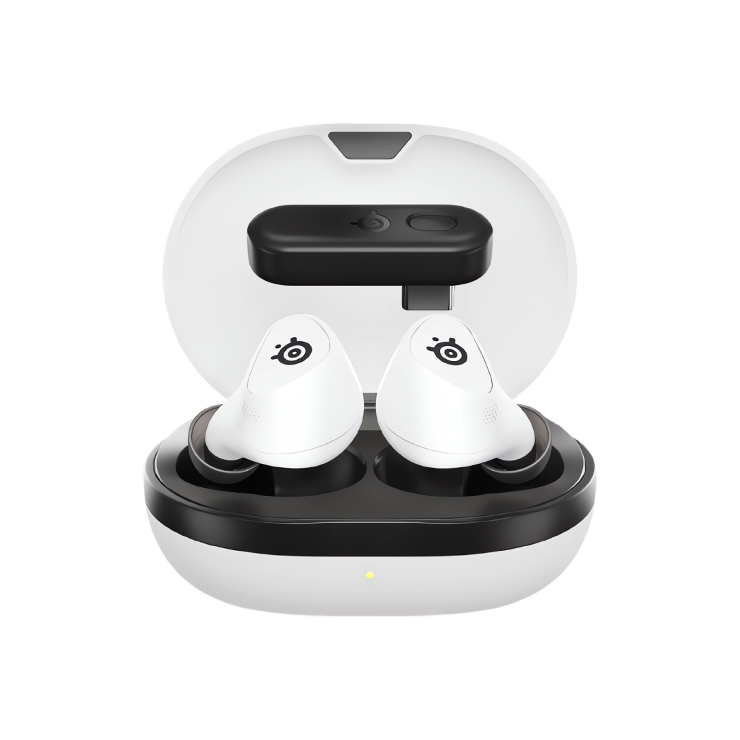 SteelSeries Arctis GameBuds Wireless Gaming Earbuds deliver high-performance sound with ultra-low latency 2.4GHz and Bluetooth 5.3 connectivity for seamless gaming across Xbox, PC, PS5, Switch, and mobile. Featuring Active Noise Cancellation and Transparency Mode, they let you control your listening environment with ease. Enjoy crystal-clear audio powered by precision-tuned dynamic drivers and a built-in microphone for clear voice communication. Designed for comfort and durability, the GameBuds offer up to 