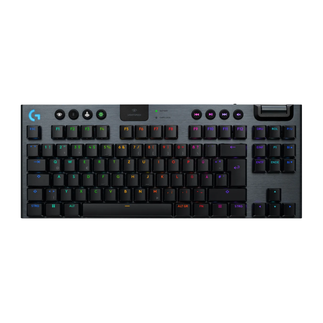 Logitech G915 X LIGHTSPEED TKL delivers iconic speed, accuracy, and customization with a sleek, tenkeyless design. This wireless gaming keyboard features tri-mode connectivity, KEYCONTROL, GL mechanical switches, and LIGHTSYNC RGB.