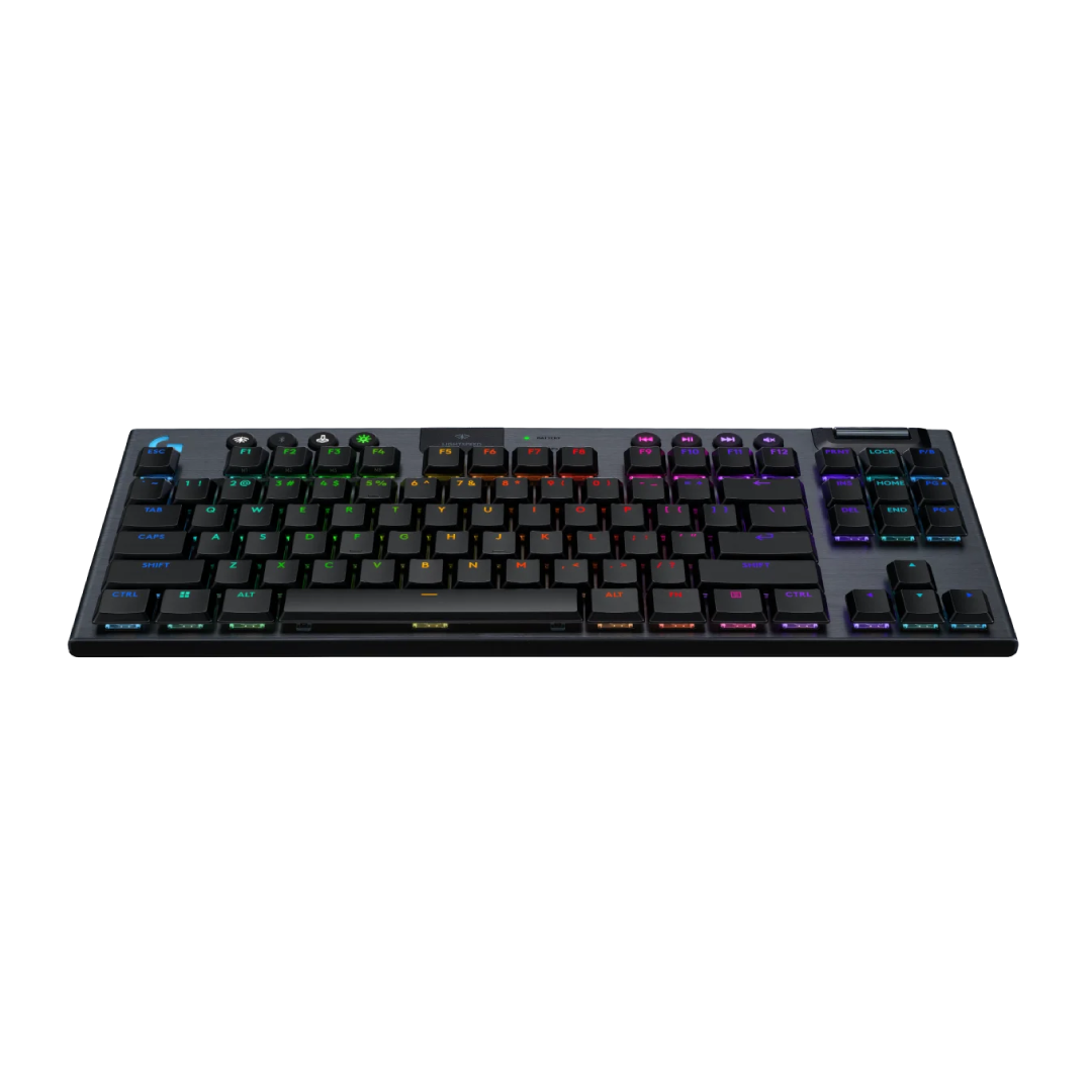 Logitech G915 X LIGHTSPEED TKL delivers iconic speed, accuracy, and customization with a sleek, tenkeyless design. This wireless gaming keyboard features tri-mode connectivity, KEYCONTROL, GL mechanical switches, and LIGHTSYNC RGB.