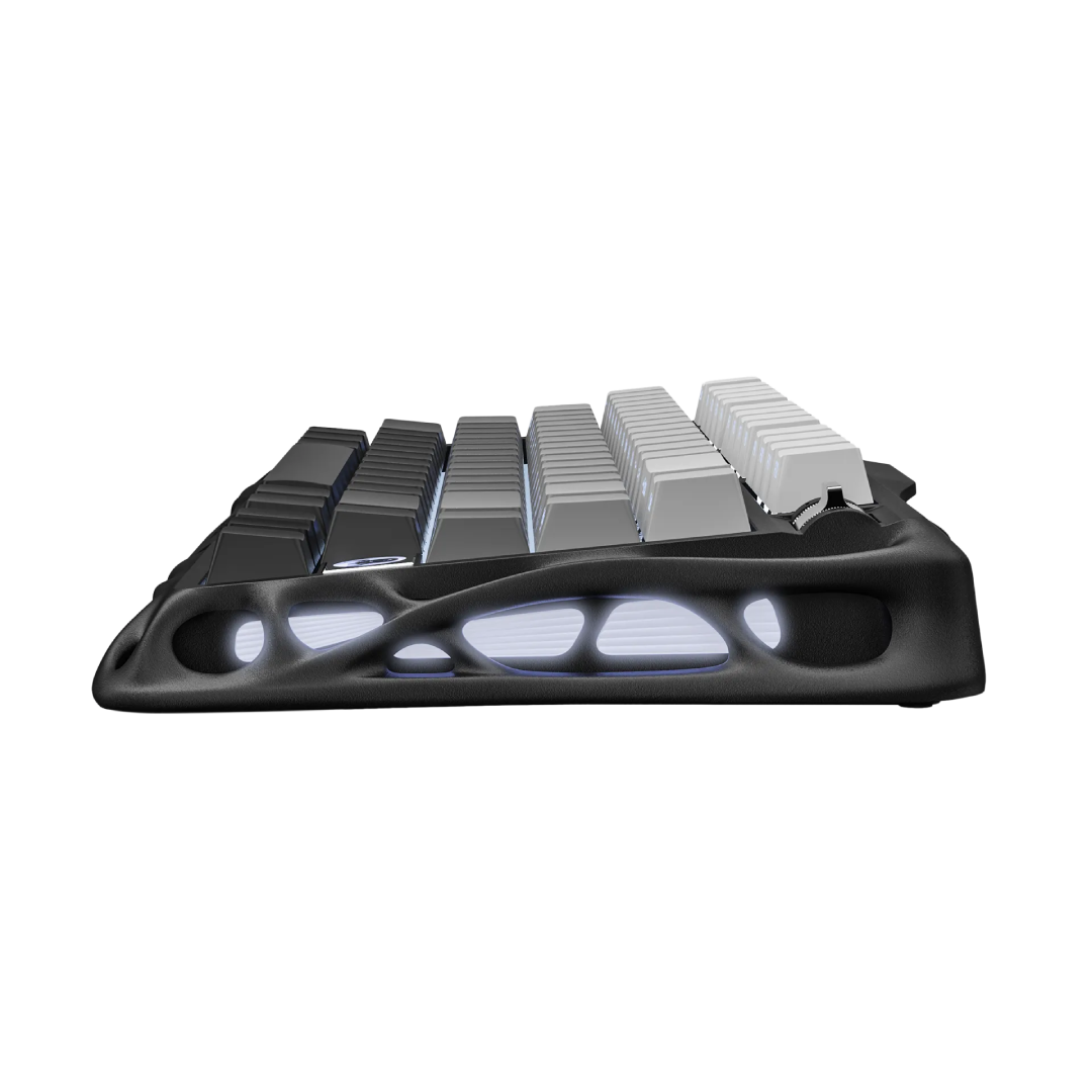 Premium 75% wireless mechanical keyboard that combines bold sci-fi aesthetics with high performance and flexibility.