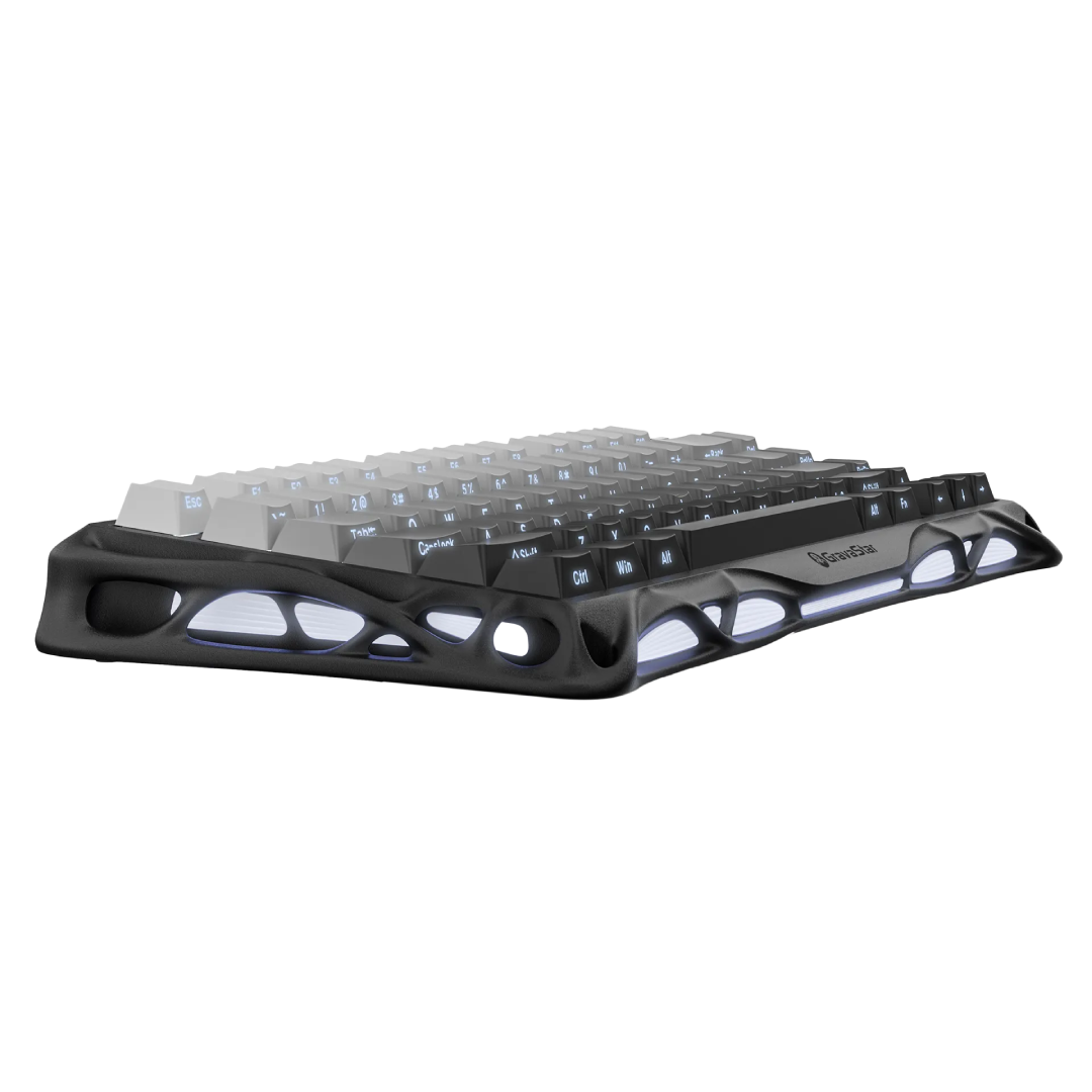 Premium 75% wireless mechanical keyboard that combines bold sci-fi aesthetics with high performance and flexibility.