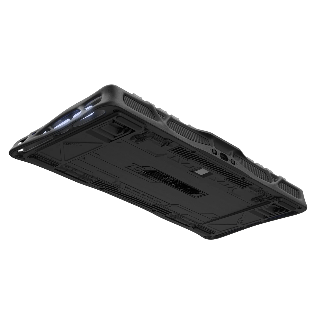 Premium 75% wireless mechanical keyboard that combines bold sci-fi aesthetics with high performance and flexibility.