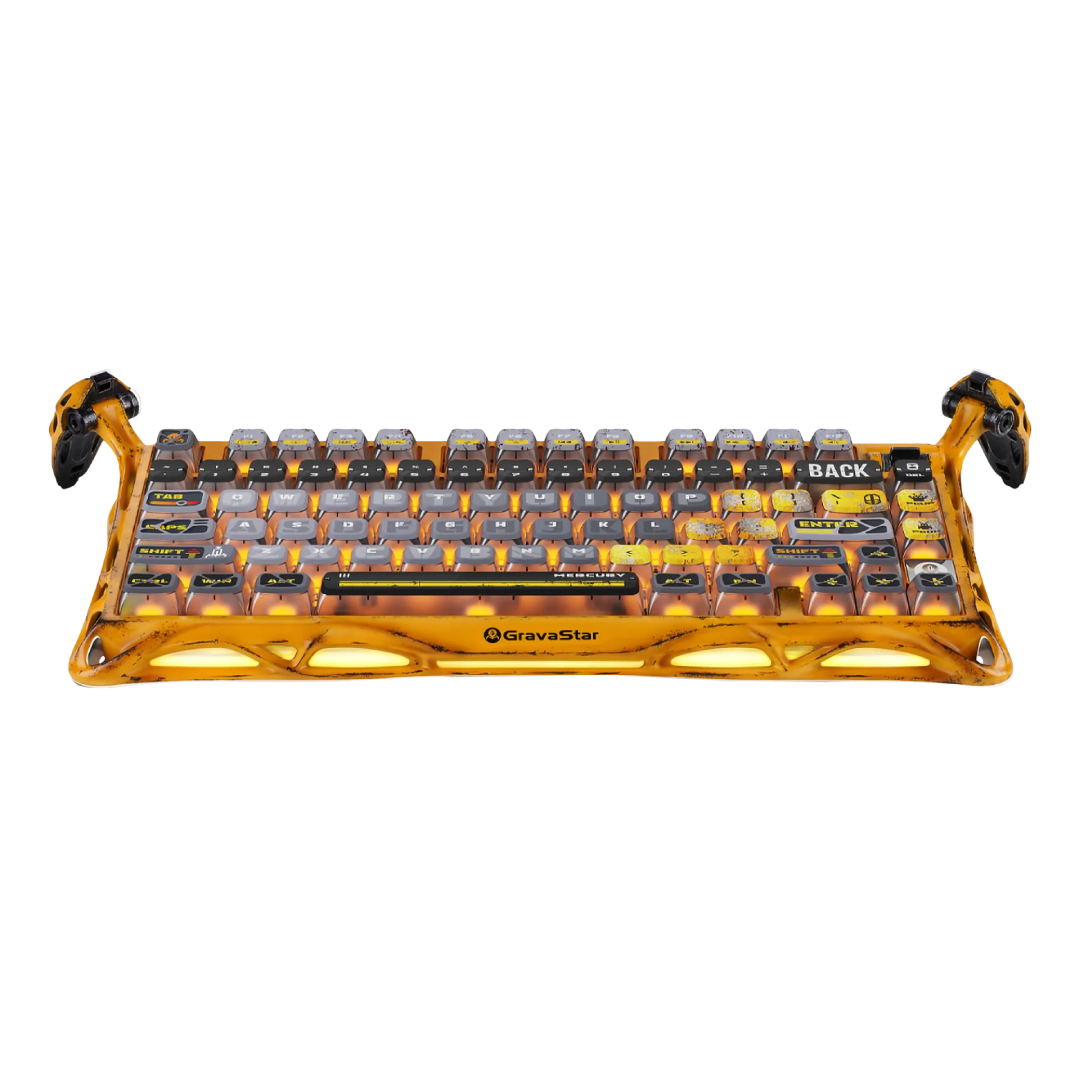 limited-edition 75% mechanical gaming keyboard that combines rugged aesthetics with high-performance features. Each unit is uniquely handcrafted, embracing imperfections to create a one-of-a-kind design.