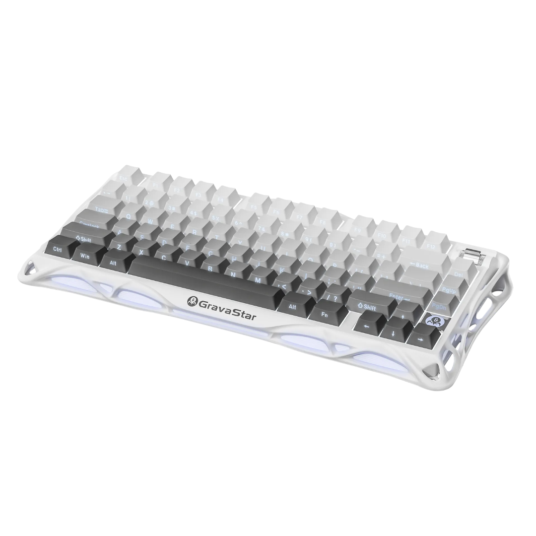 Step into a world where elegance meets performance with the Mercury K1 in Gradient White. This 75% wireless mechanical keyboard blends refined aesthetics, advanced features, and user-friendly design to deliver something truly special for gamers, creators, and keyboard lovers.