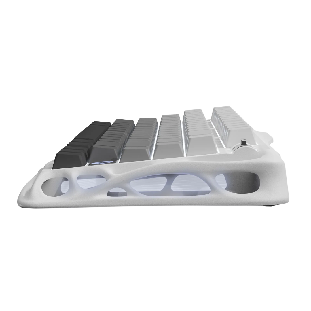 Step into a world where elegance meets performance with the Mercury K1 in Gradient White. This 75% wireless mechanical keyboard blends refined aesthetics, advanced features, and user-friendly design to deliver something truly special for gamers, creators, and keyboard lovers.