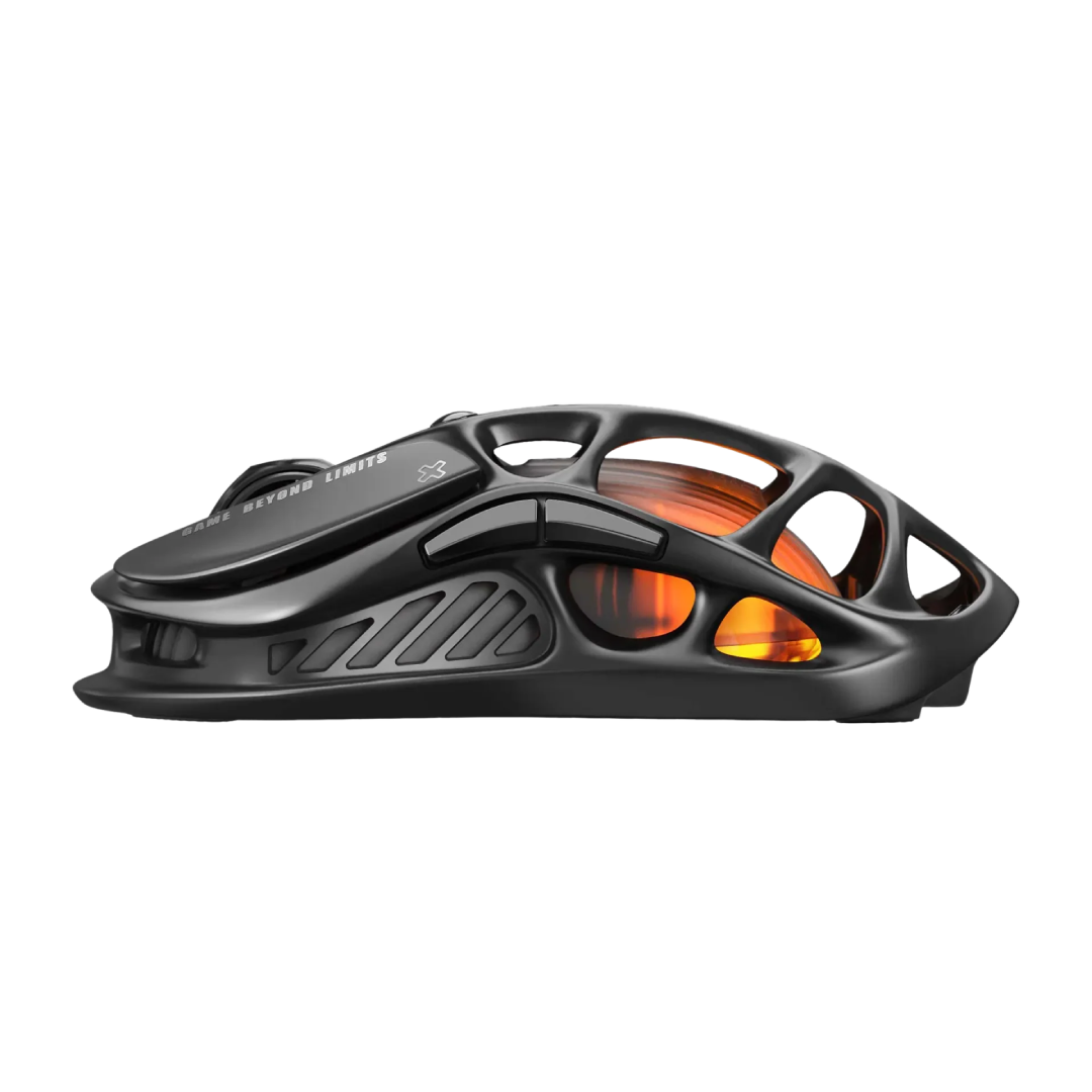 The Mercury M2 Stealth Black is a high-performance gaming mouse designed for gamers seeking precision, versatility, and a sleek aesthetic. Crafted with a hollowed-out structure and a matte black finish, it combines futuristic design with functional ergonomics.