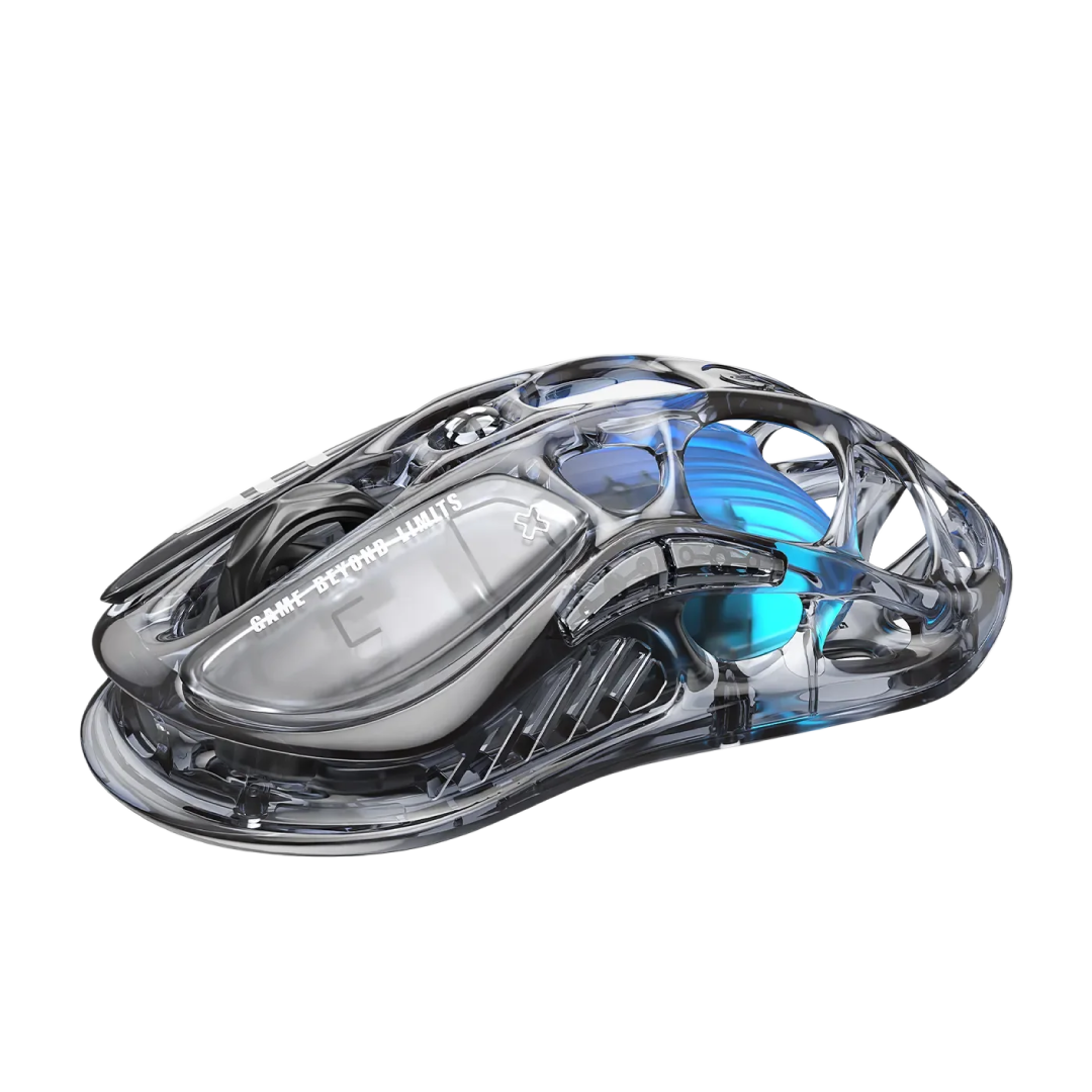 The Mercury M2 Transparent Black is a high-performance gaming mouse that combines cutting-edge technology with a sleek, transparent design. Crafted with a hollowed-out structure and a transparent black finish, it offers both aesthetic appeal and functional ergonomics.