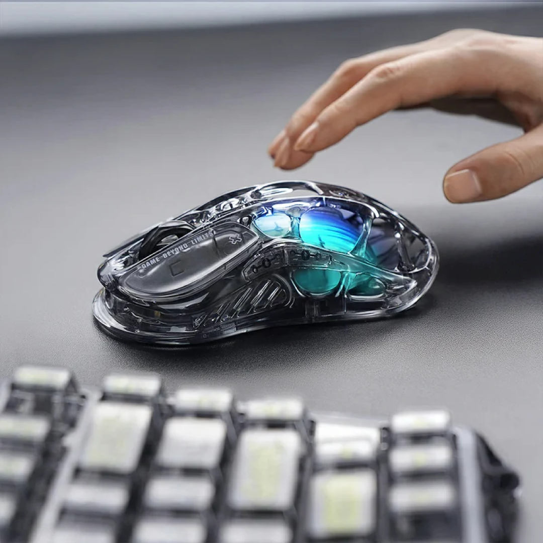 The Mercury M2 Transparent Black is a high-performance gaming mouse that combines cutting-edge technology with a sleek, transparent design. Crafted with a hollowed-out structure and a transparent black finish, it offers both aesthetic appeal and functional ergonomics.