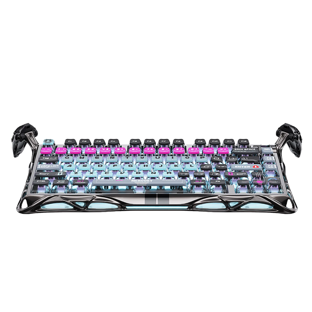 The Mercury V75 Pro Cyberpunk is a premium 75% mechanical keyboard that combines cutting-edge technology with a futuristic design. Featuring Hall Effect magnetic switches, ultra-low latency, and customizable RGB lighting, it’s engineered for competitive gaming and high-speed typing. The Cyberpunk edition showcases a sleek, industrial aesthetic with metallic baked coating and Stealth Gray accents, making it a standout piece on any desk.