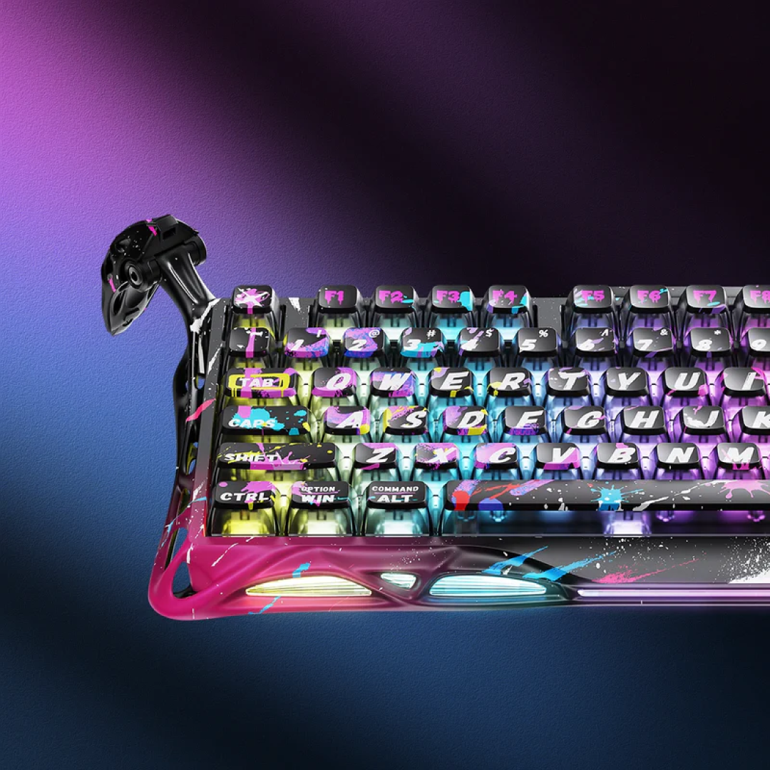 The Mercury V75 Pro – Neon Graffiti is a premium 75% mechanical keyboard that combines cutting-edge Hall Effect magnetic switch technology with a vibrant, hand-painted graffiti design. Engineered for competitive gaming and high-speed typing, it offers ultra-low latency, customizable actuation, and a robust build quality. The Neon Graffiti edition showcases a bold, street-art-inspired aesthetic, making it a standout piece on any desk.