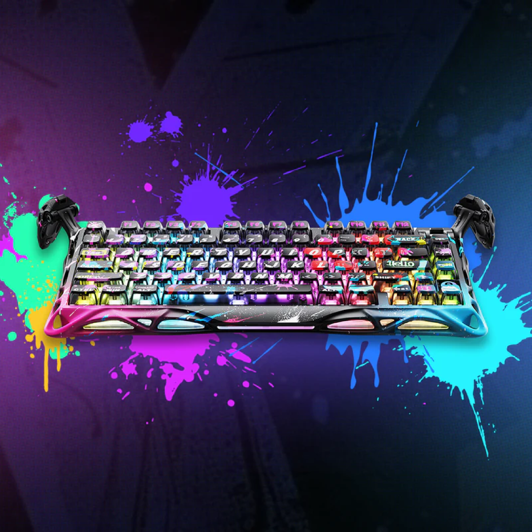 The Mercury V75 Pro – Neon Graffiti is a premium 75% mechanical keyboard that combines cutting-edge Hall Effect magnetic switch technology with a vibrant, hand-painted graffiti design. Engineered for competitive gaming and high-speed typing, it offers ultra-low latency, customizable actuation, and a robust build quality. The Neon Graffiti edition showcases a bold, street-art-inspired aesthetic, making it a standout piece on any desk.