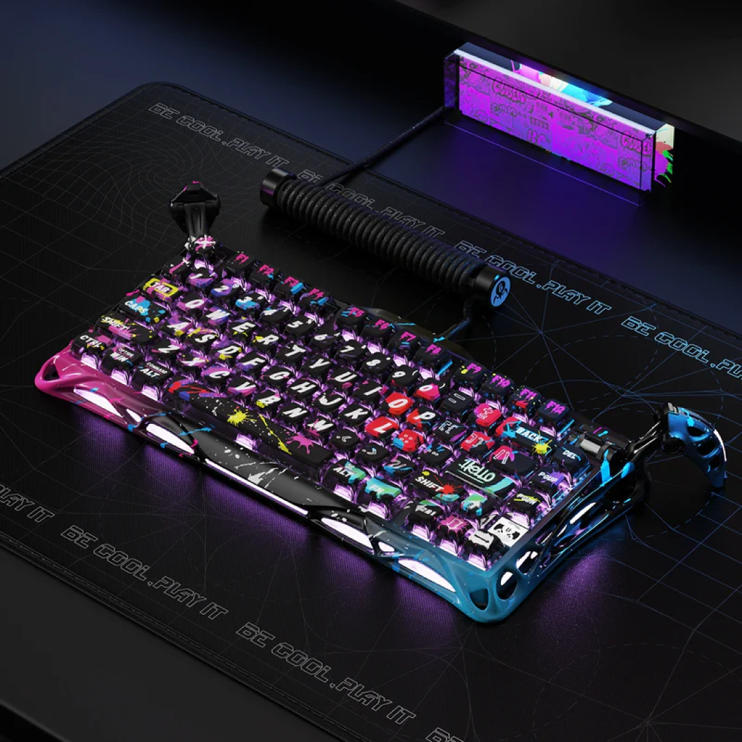 The Mercury V75 Pro – Neon Graffiti is a premium 75% mechanical keyboard that combines cutting-edge Hall Effect magnetic switch technology with a vibrant, hand-painted graffiti design. Engineered for competitive gaming and high-speed typing, it offers ultra-low latency, customizable actuation, and a robust build quality. The Neon Graffiti edition showcases a bold, street-art-inspired aesthetic, making it a standout piece on any desk.