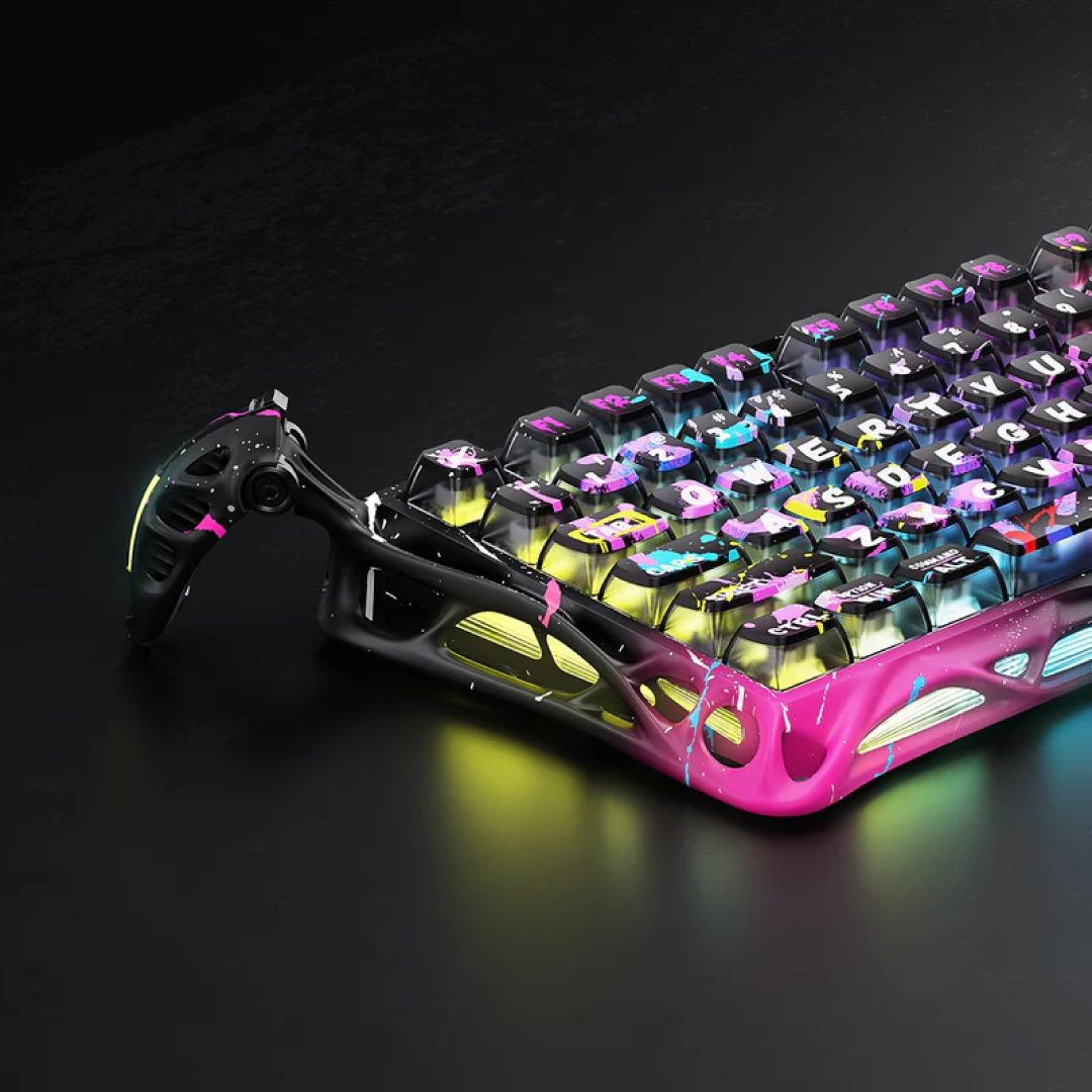 The Mercury V75 Pro – Neon Graffiti is a premium 75% mechanical keyboard that combines cutting-edge Hall Effect magnetic switch technology with a vibrant, hand-painted graffiti design. Engineered for competitive gaming and high-speed typing, it offers ultra-low latency, customizable actuation, and a robust build quality. The Neon Graffiti edition showcases a bold, street-art-inspired aesthetic, making it a standout piece on any desk.