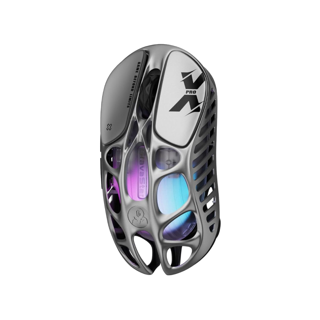 The Mercury X Pro Interstellar Silver is a premium, high-performance wireless gaming mouse blending futuristic design, lightweight construction, and bleeding-edge internals. It’s built for gamers and creators who demand responsiveness, aesthetic flair, and reliable ergonomics.