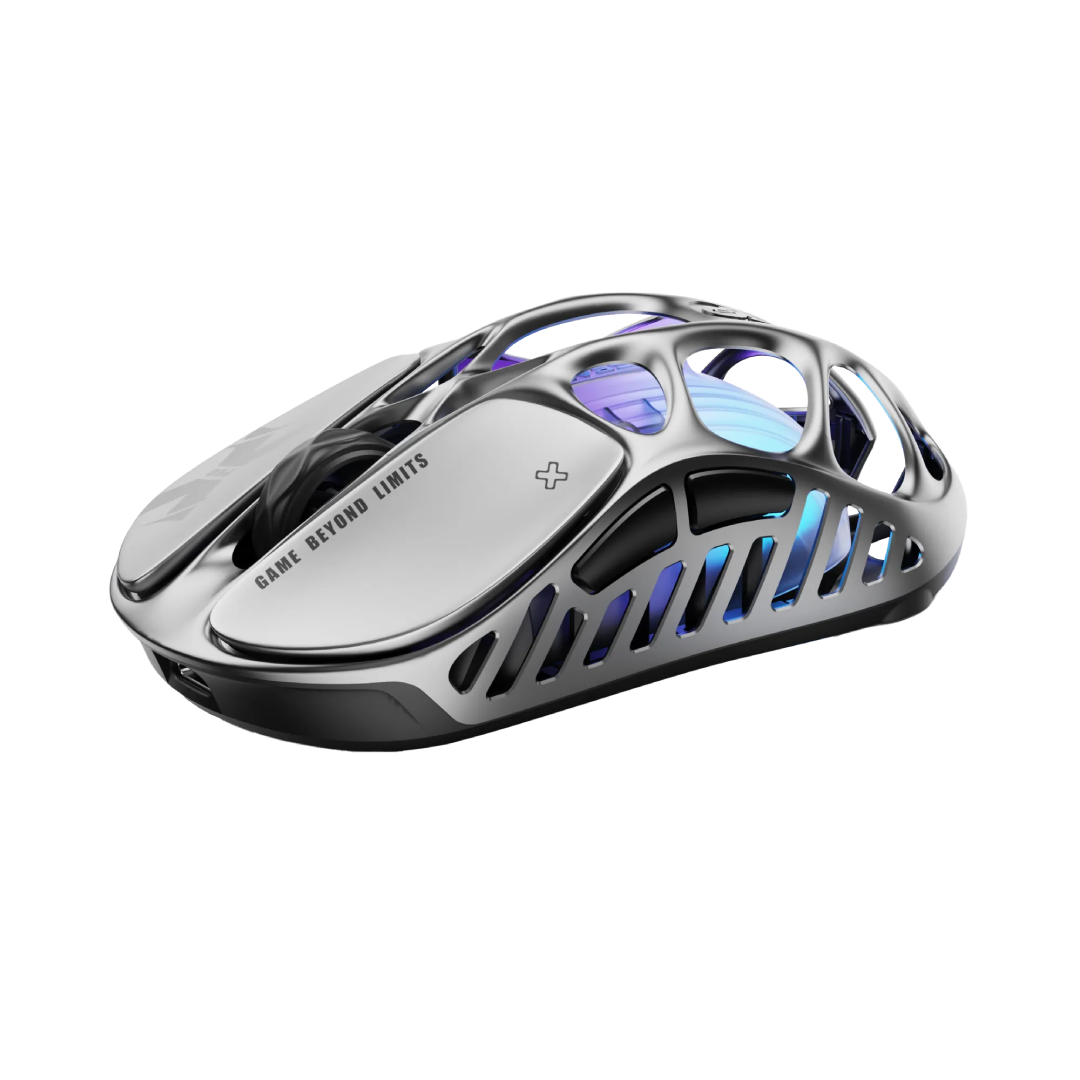 The Mercury X Pro Interstellar Silver is a premium, high-performance wireless gaming mouse blending futuristic design, lightweight construction, and bleeding-edge internals. It’s built for gamers and creators who demand responsiveness, aesthetic flair, and reliable ergonomics.