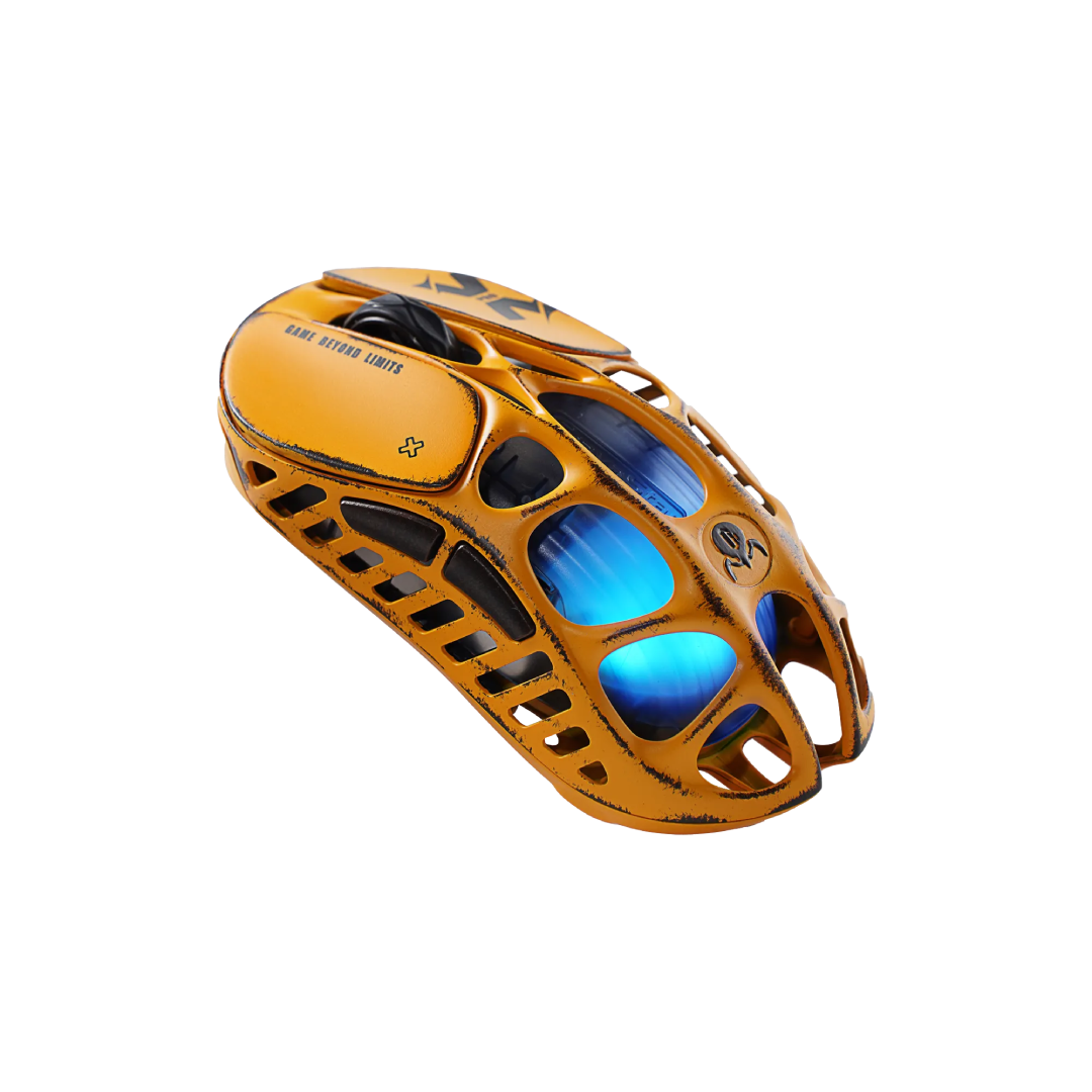 The GravaStar Mercury X Pro Battle Worn Yellow is a high-performance gaming mouse that combines cutting-edge technology with a unique, battle-worn aesthetic. Crafted with a hollowed-out structure and a matte yellow finish, it offers both aesthetic appeal and functional ergonomics.