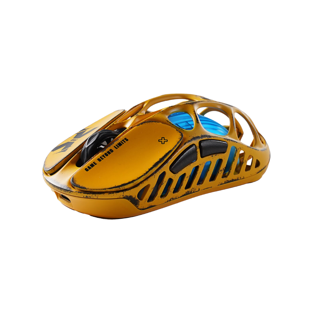 The GravaStar Mercury X Pro Battle Worn Yellow is a high-performance gaming mouse that combines cutting-edge technology with a unique, battle-worn aesthetic. Crafted with a hollowed-out structure and a matte yellow finish, it offers both aesthetic appeal and functional ergonomics.