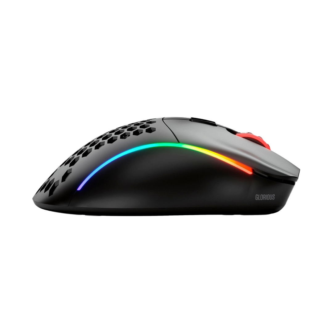 Glorious Model D Wireless Matte Black – Lightweight ergonomic wireless gaming mouse (69g) built for speed, comfort, and accuracy. Powered by the BAMF 2.4GHz sensor with up to 19,000 DPI, it offers lag-free performance, up to 71 hours of battery life, and G-Skates PTFE feet for smooth glide. Finished in sleek matte black with customizable RGB lighting, it’s the perfect choice for competitive gamers who demand precision and style.