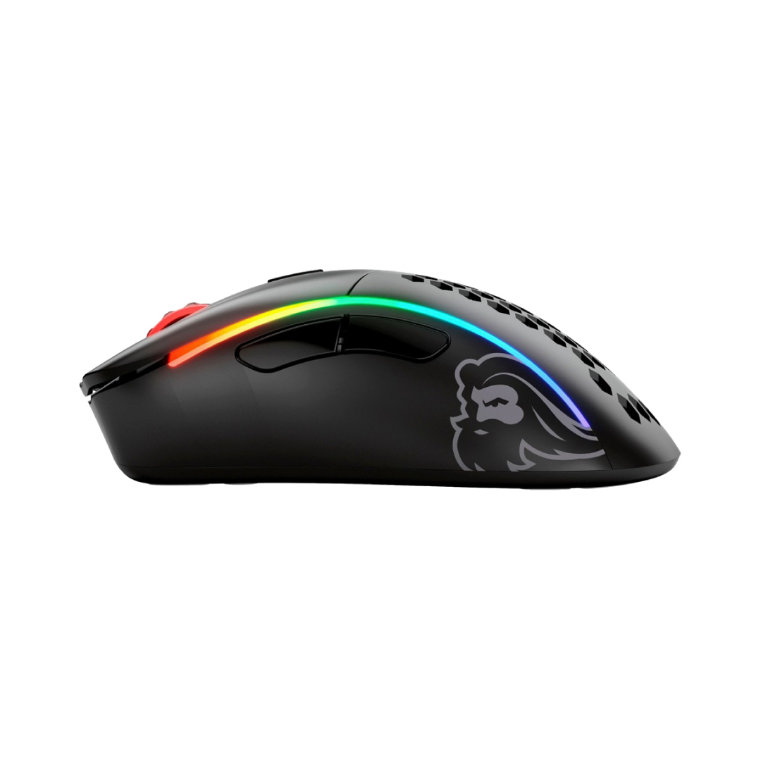 Glorious Model D Wireless Matte Black – Lightweight ergonomic wireless gaming mouse (69g) built for speed, comfort, and accuracy. Powered by the BAMF 2.4GHz sensor with up to 19,000 DPI, it offers lag-free performance, up to 71 hours of battery life, and G-Skates PTFE feet for smooth glide. Finished in sleek matte black with customizable RGB lighting, it’s the perfect choice for competitive gamers who demand precision and style.