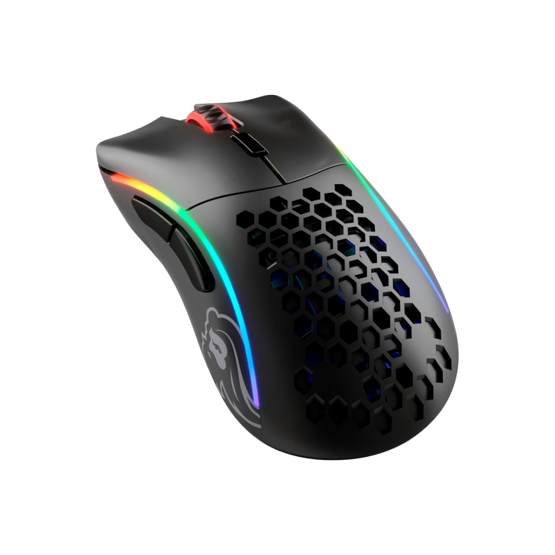 Glorious Model D Wireless Matte Black – Lightweight ergonomic wireless gaming mouse (69g) built for speed, comfort, and accuracy. Powered by the BAMF 2.4GHz sensor with up to 19,000 DPI, it offers lag-free performance, up to 71 hours of battery life, and G-Skates PTFE feet for smooth glide. Finished in sleek matte black with customizable RGB lighting, it’s the perfect choice for competitive gamers who demand precision and style.