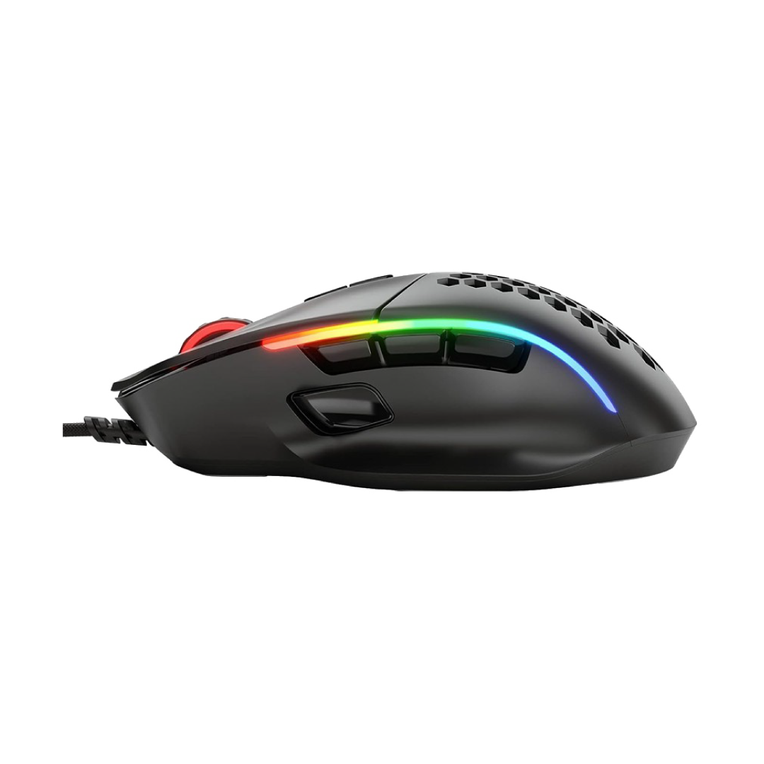 Unbelievably lightweight. Incredibly comfortable. The Model I is the ideal MOBA & MMO gaming mouse thanks to its ergonomic design, 9 programmable buttons, modular side controls, and thumb rest.