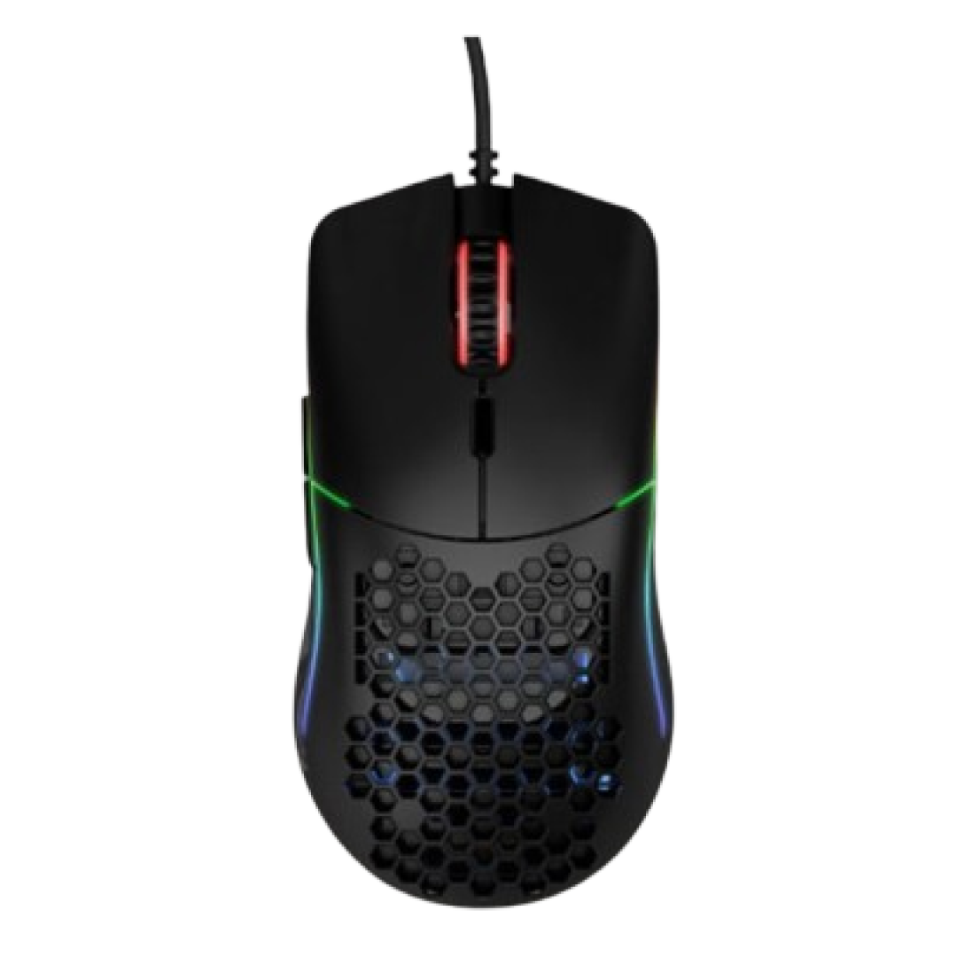 The Model O from Glorious is an iconic ultralight wired gaming mouse. The matte black version offers the same high-performance internals and minimalistic styling, wrapped in a less glossy, more sweat-resistant finish.
