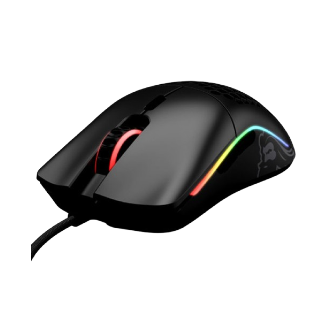 The Model O from Glorious is an iconic ultralight wired gaming mouse. The matte black version offers the same high-performance internals and minimalistic styling, wrapped in a less glossy, more sweat-resistant finish.