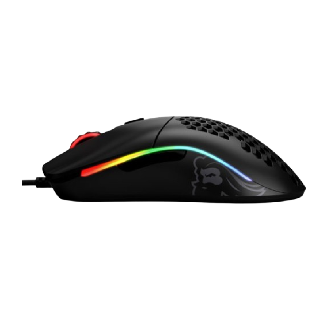 The Model O from Glorious is an iconic ultralight wired gaming mouse. The matte black version offers the same high-performance internals and minimalistic styling, wrapped in a less glossy, more sweat-resistant finish.
