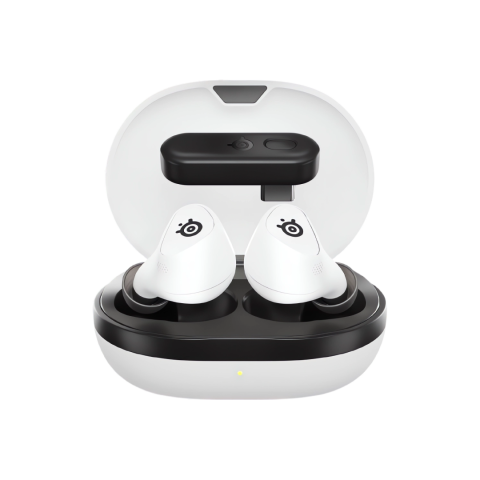 SteelSeries Arctis GameBuds Wireless Gaming Earbuds deliver high-performance sound with ultra-low latency 2.4GHz and Bluetooth 5.3 connectivity for seamless gaming across Xbox, PC, PS5, Switch, and mobile. Featuring Active Noise Cancellation and Transparency Mode, they let you control your listening environment with ease. Enjoy crystal-clear audio powered by precision-tuned dynamic drivers and a built-in microphone for clear voice communication. Designed for comfort and durability, the GameBuds offer up to 